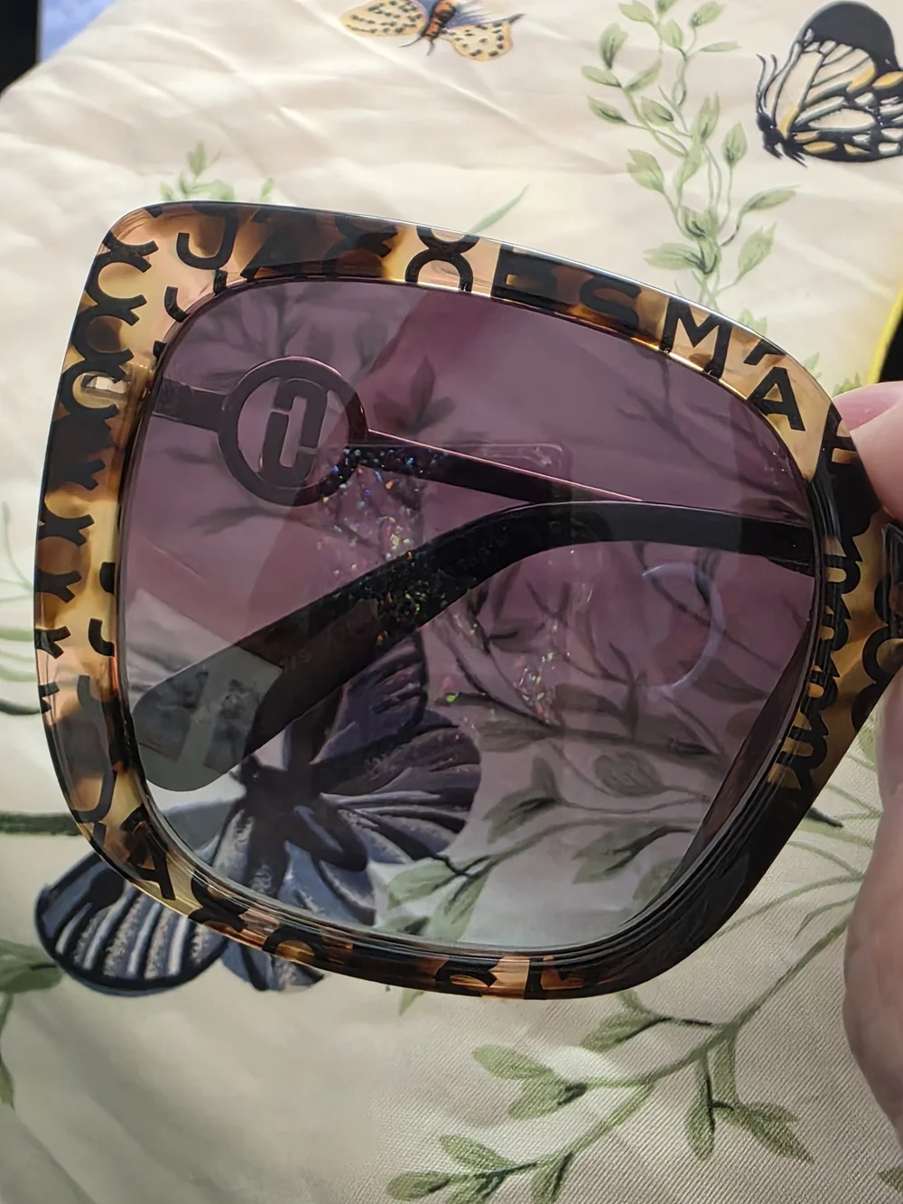 NWOT Marc Jacobs MARC 727/S Signature Logo Print Square Sunglasses Gold CAT 3